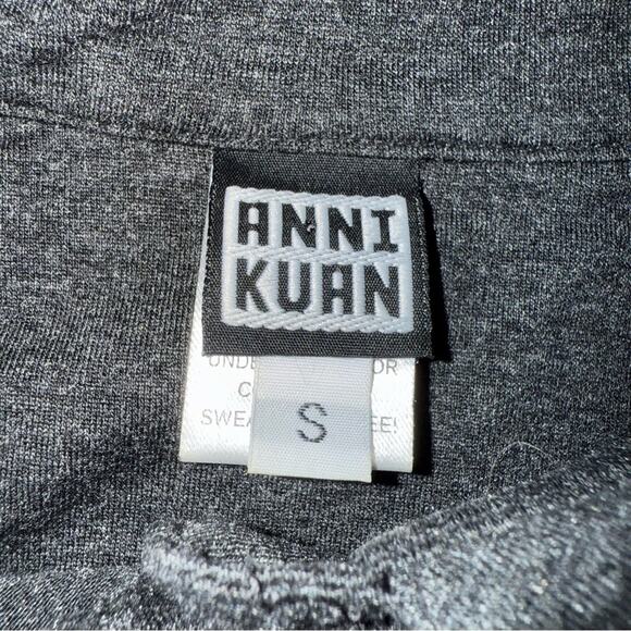 Anni Kuan Women's Charcoal Gray Belted Shirt Dress with Stretch Size Small - Picture 6 of 8